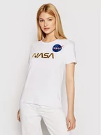 Koszulki i topy damskie - Alpha Industries T-Shirt Nasa Pm 198053 Biały Regular Fit - miniaturka - grafika 1