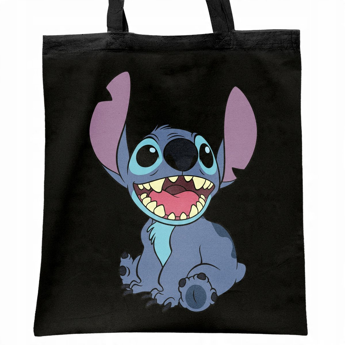 Torba bawełniana czarna na zakupy Stitch Lilo i Stich Dla Fanów
