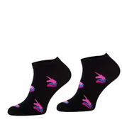 Skarpetki jeździeckie - Comodo Skarpetki krótkie - czarne jednorożce - miniaturka - grafika 1