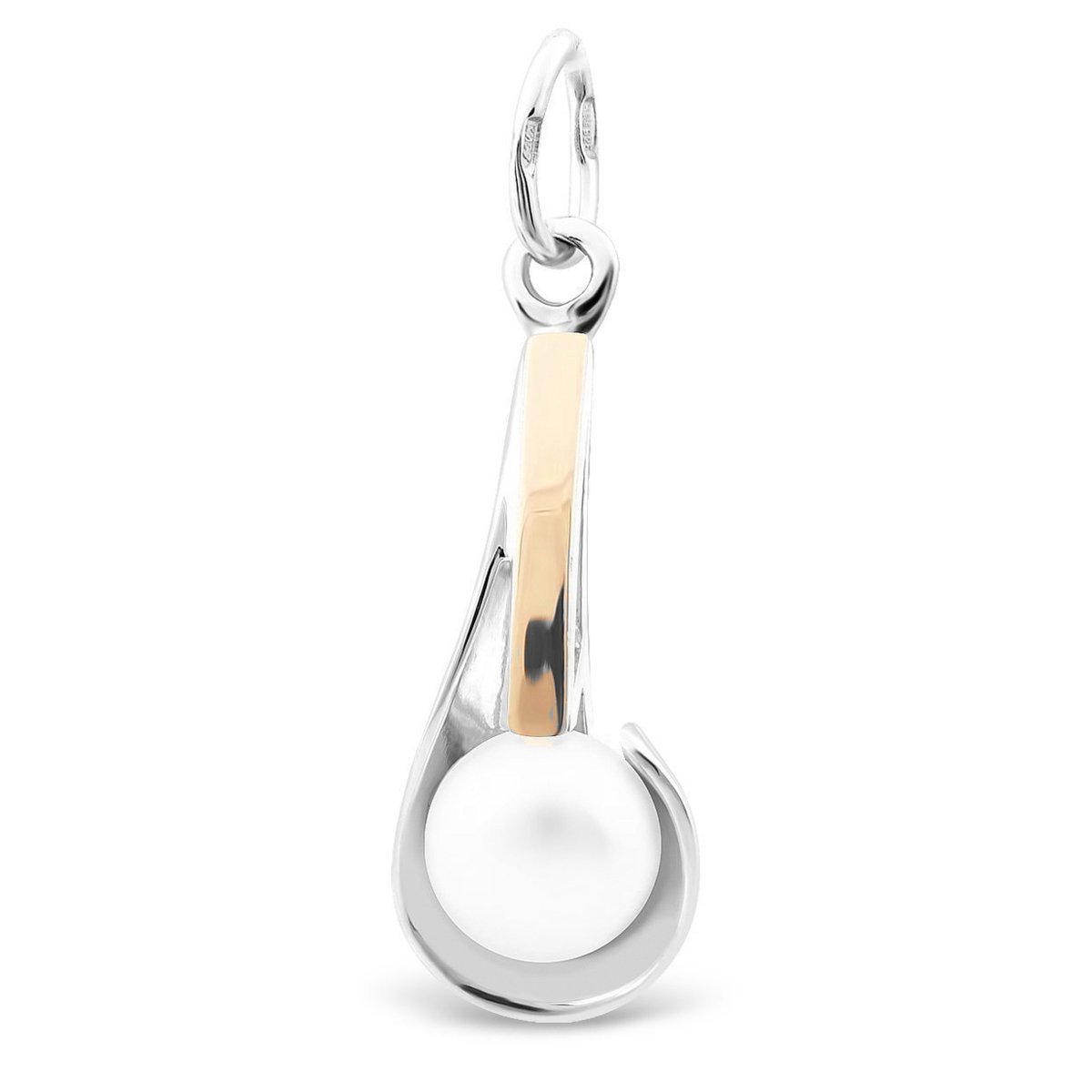 ZAWIESZKA SREBRNA ZE ZŁOTEM I PERŁĄ 109