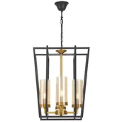 Lampy sufitowe - NOWOCZESNA LAMPA WISZĄCA CZARNO-ZŁOTA ARES W4 - miniaturka - grafika 1