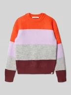 Swetry dla dziewczynek - Sweter z dzianiny w stylu Colour Blocking - miniaturka - grafika 1