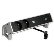 Gniazdka elektryczne - BACHMANN DESK2 2xUTE 1xUSB C 60W 0.2m GST18 INOX - miniaturka - grafika 1