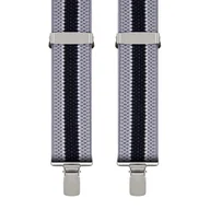 Dodatki do ubrań - Szelki do spodni w kolorze błękitno-granatowym w paski EM 5 - EM Men's Accessories - miniaturka - grafika 1