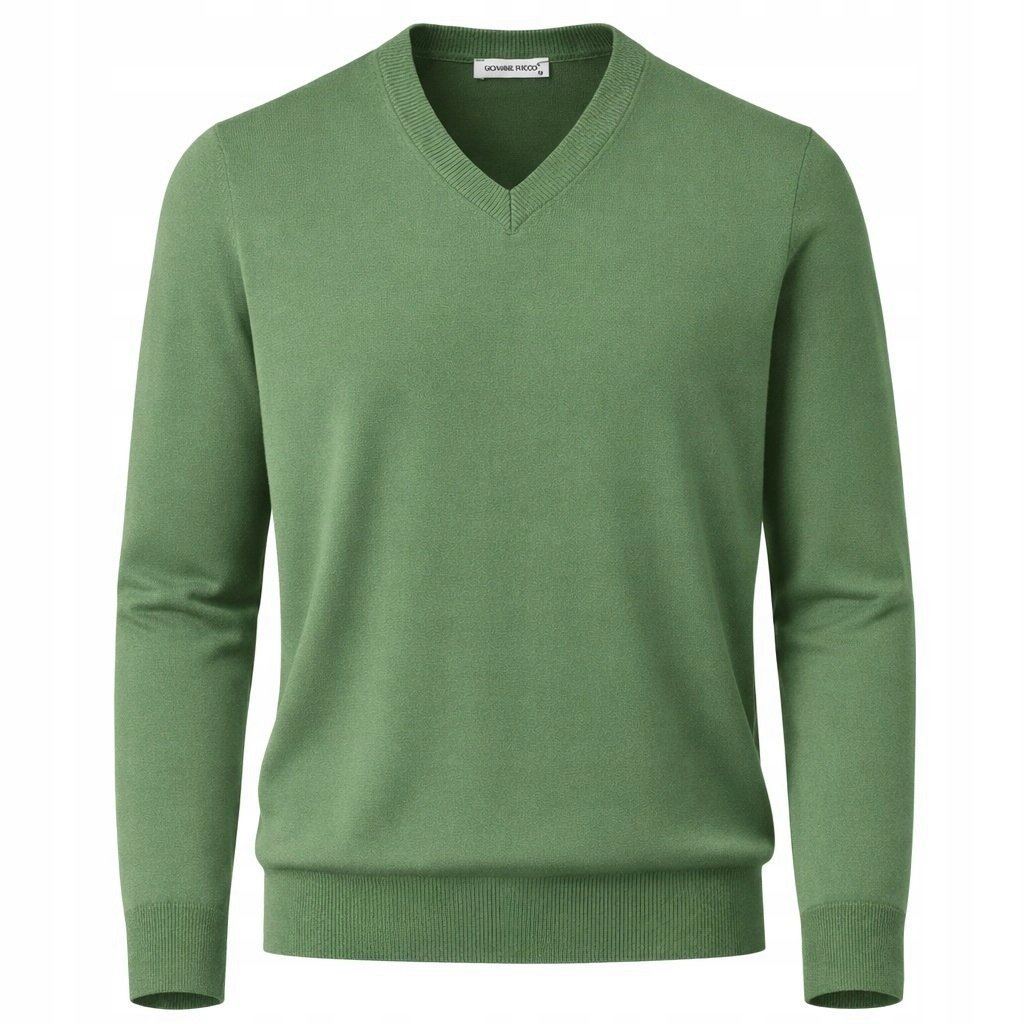 Sweter męski w serek szpic z kaszmiru i wełny merynosów 2XL XXL kaszmirowy 246