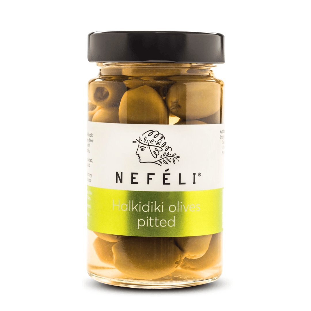 Greckie oliwki zielone Halkidiki bez pestek 295 g Nefeli