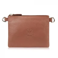 Torebki damskie - TOREBKA DAMSKA SKÓRZANA NA RAMIĘ KOMPAKTOWA KOPERTÓWKA KONIAKOWA PAOLO PERUZZI SI-41-CG - miniaturka - grafika 1