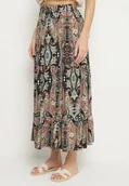 Spódnice - Beżowa Wiskozowa Spódnica ze Wzorem Paisley Ellishea - miniaturka - grafika 1