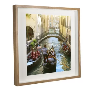 Ramka na zdjęcie 3D głęboka box przestrzenna 50x50 cm kwadratowa dębowa - Ramki na zdjęcia - miniaturka - grafika 1