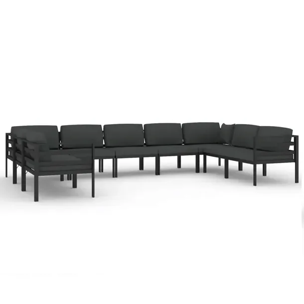 Zestaw Wypoczynkowy do Ogrodu Modułowy Aluminiowy, Antracytowy, 70x70x64.5