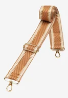 Paski - Beżowy Pasek Materiałowy do Torebki Regulowany Saramira - miniaturka - grafika 1