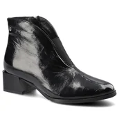 Botki damskie - Czarne Botki Maciejka Damskie Eleganckie Buty - miniaturka - grafika 1