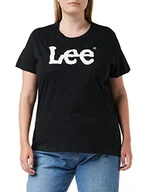 Koszulki i topy damskie - Lee Damska koszulka z logo Tee Black, czarny, XL - miniaturka - grafika 1