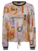 Bluzki damskie - Marc Cain Sports - Bluzka damska, wielokolorowy|beżowy|pomarańczowy - miniaturka - grafika 1