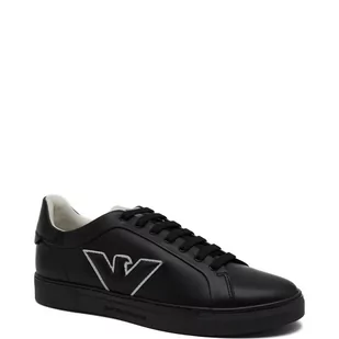Emporio Armani Skórzane trampki - Trampki męskie - miniaturka - grafika 1