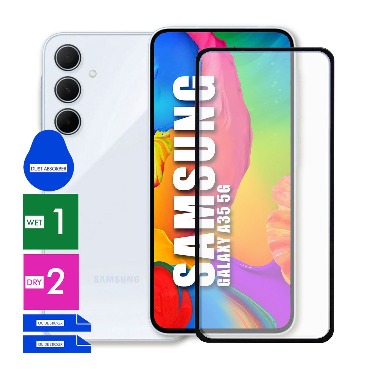 SZKŁO OCHRONNE DO SAMSUNG GALAXY A35 5G HARTOWANE 9H PEŁNE CAŁY EKRAN 5D