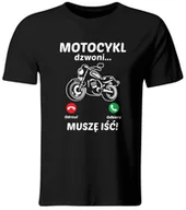 Koszulki męskie - Koszulka Motocykl Dzwoni, Muszę Iść. Prezent dla Motocyklisty, roz. L - miniaturka - grafika 1
