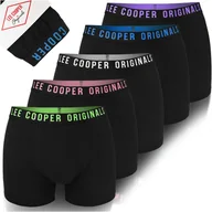 Majtki męskie - Lee Cooper Bokserki Męskie Bawełniane 41099 Czarny Logo 5 sztuk Rozmiar XL - miniaturka - grafika 1