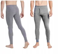 Pozostała odzież narciarska - Kalesony męskie ocieplane Termoaktywne Bawełniane zimowe r. M/L - miniaturka - grafika 1