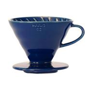 Zaparzacze i kawiarki - Ceramiczny dripper HARIO V60-02 + 40 szt. filtrów | GRANATOWY - miniaturka - grafika 1
