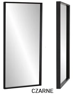 Lustro wąska kasetonowa rama MDF 120x60 czarne PREMIUM - Lustra - miniaturka - grafika 1