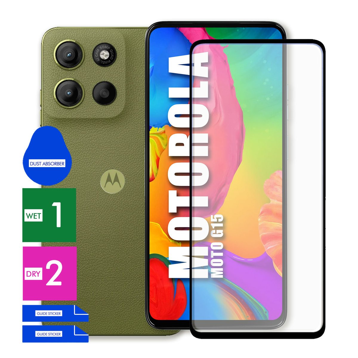 SZKŁO OCHRONNE DO MOTOROLA MOTO G15 HARTOWANE 9H PEŁNE CAŁY EKRAN 5D