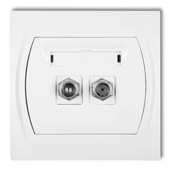 Gniazdo antenowe podwójne typu F (SAT), niklowane, LGF-2, Karlik - Gniazdka elektryczne - miniaturka - grafika 1