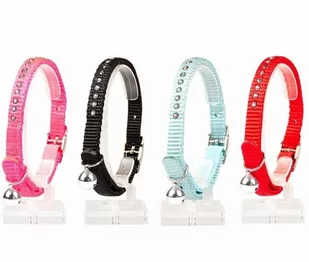 Duvo+ DUVO OBROŻA KOT Z CYRKONIĄ I DZWONKIEM 20-30cm 10mm 11157 OF-A-VAT015369 - Obroże dla kotów - miniaturka - grafika 1