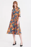 Sukienki - Multikolorowa sukienka z falbaną u dołu - Greenpoint - miniaturka - grafika 1