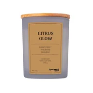 Świece - Świeca sojowa DONAU HOME, w szarym szkle, drewniana pokrywa i knot, Citrus Glow, 200g - miniaturka - grafika 1