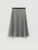 Spódnice - Reserved - Plisowana spódnica midi z paskiem - jasnoszary - miniaturka - grafika 1