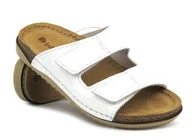 Klapki i japonki damskie - Skórzane klapki damskie - INBLU AA-05G, białe - Inblu - miniaturka - grafika 1