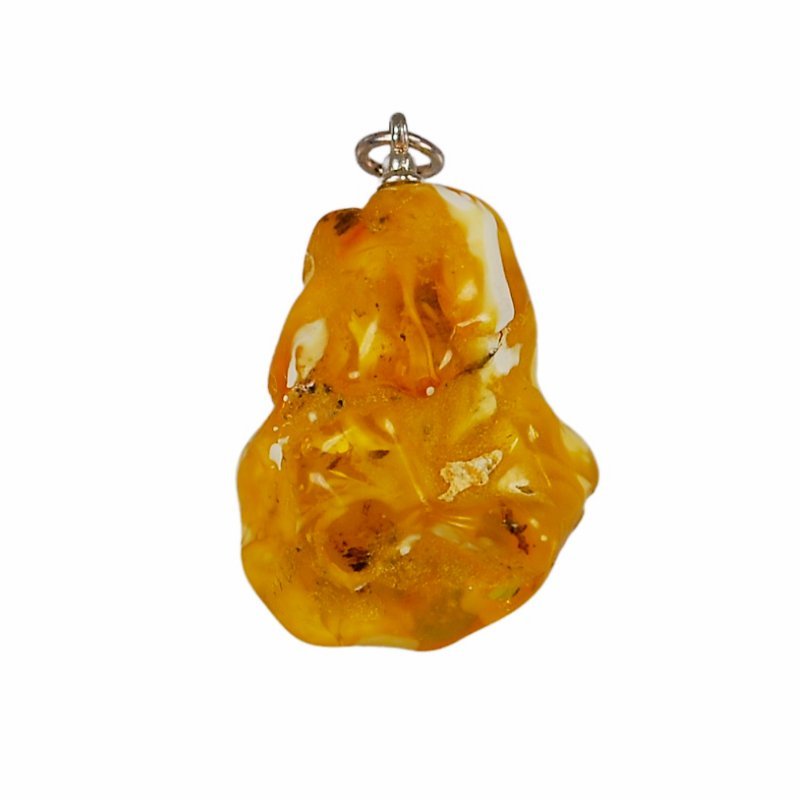 Wisior z miodowego bursztynu