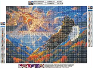 Haft Diamentowy, Obraz, Mozaika Diamentowa Diamond Painting, ORZEŁ NA NIEBIE 40x30cm - Rękodzieło - miniaturka - grafika 1