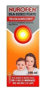 RECKITT BENCKISER NUROFEN FORTE SMAK TRUSKAWKOWY 200 mg/5ml 100 ml - Przeziębienie i grypa - miniaturka - grafika 1