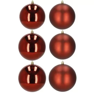 Bombki choinkowe 6 szt. ozdoby świąteczne zestaw 10cm czerwony - Bombki - miniaturka - grafika 1