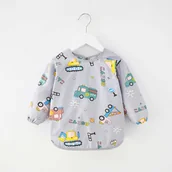 Śliniaki i fartuszki - Elegancki Śliniaczek Do Jedzenia Z Rękawami Auta - miniaturka - grafika 1