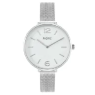 Zegarki damskie - Srebrny damski zegarek z bransoletą mesh PACIFIC X6168-01 - miniaturka - grafika 1