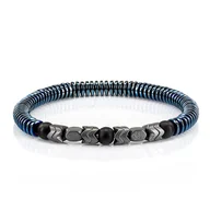 Bransolety męskie - Bransoletka koraliki w kolorze niebieskim EM 13 - EM Men's Accessories - miniaturka - grafika 1