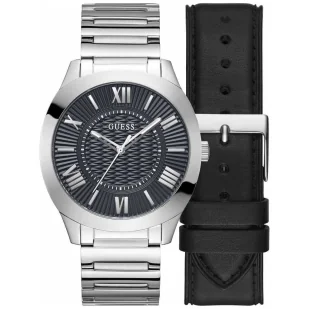 Zegarek Guess Arc zegarek męski zestaw srebrny czarny GW0711G1 - Zegarki męskie - miniaturka - grafika 1