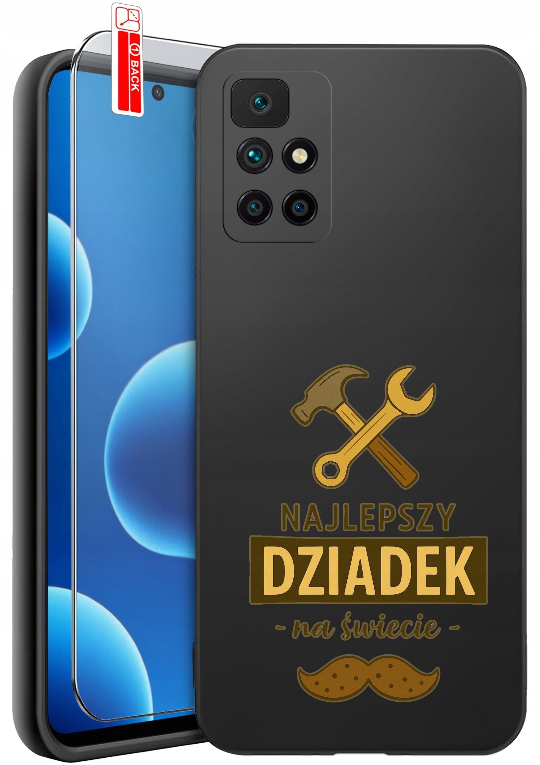 krainaGSM Etui Do Xiaomi Redmi 10 Wzory Silikonowe Matt Case + Szkło 9H