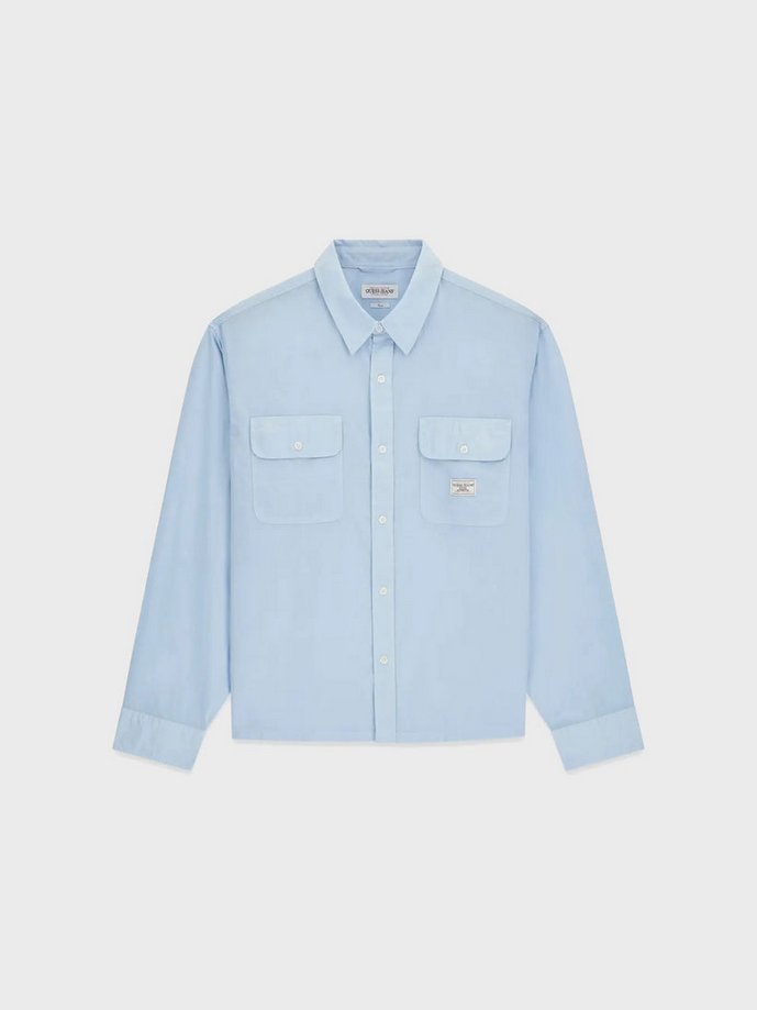 Koszula męska guess con patch azzurro altro