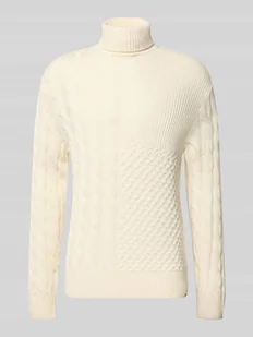 Golf o kroju regular fit z mieszanki bawełny - Swetry męskie - miniaturka - grafika 1