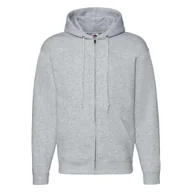 Bluzy męskie - Bluza męska rozpinana z kapturem Premium Fruit of the Loom - Heather Grey M - miniaturka - grafika 1