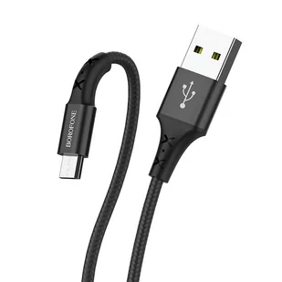 BOROFONE BX20 Kabel Micro Usb SZYBKI 2A Oplot 1M Czarny - Kable USB - miniaturka - grafika 1