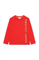 Bluzki dla dziewczynek - Marc Jacobs longsleeve bawełniany dziecięcy kolor czerwony z nadrukiem - miniaturka - grafika 1