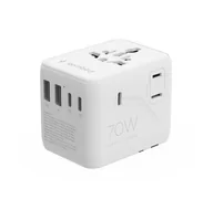 Wtyczki i adaptery - GEMBIRD Uniwersalny adapter podróżny 70W biały - miniaturka - grafika 1