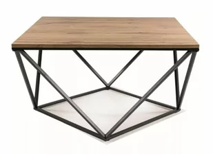 Ława stolik SILVER A kolor DĄB ARTISAN/CZARNY 80X80 - Ławy i stoliki kawowe - miniaturka - grafika 1