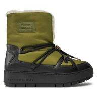 Śniegowce damskie - Śniegowce Tommy Hilfiger Tommy Essential Snowboot FW0FW07504 Zielony - miniaturka - grafika 1
