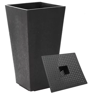 Donica ogrodowa 26 x 26 cm SONATA czarna gumowa - Donice - miniaturka - grafika 1
